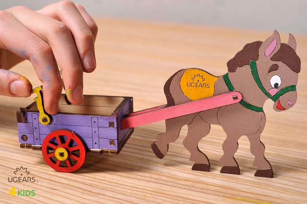 UGears Donkey 3D-puzzle Coloring Model - 23 pieces - Click Image to Close