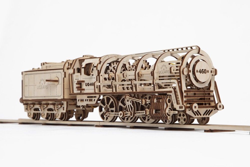 UGears Steam Locomotive with Tender - 443 pieces