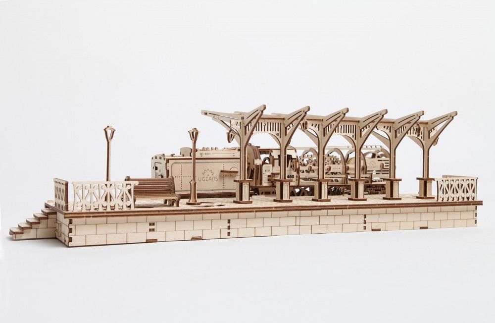 UGears Railway Platform - 196 pieces (Medium) - Click Image to Close