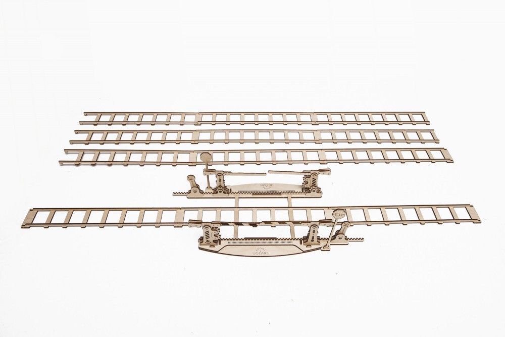 UGears Rails with Crossing - 200 pieces (Medium) - Click Image to Close