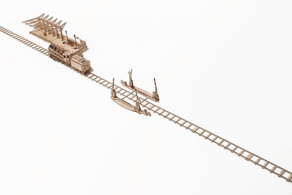 UGears Rails with Crossing - 200 pieces (Medium) - Click Image to Close