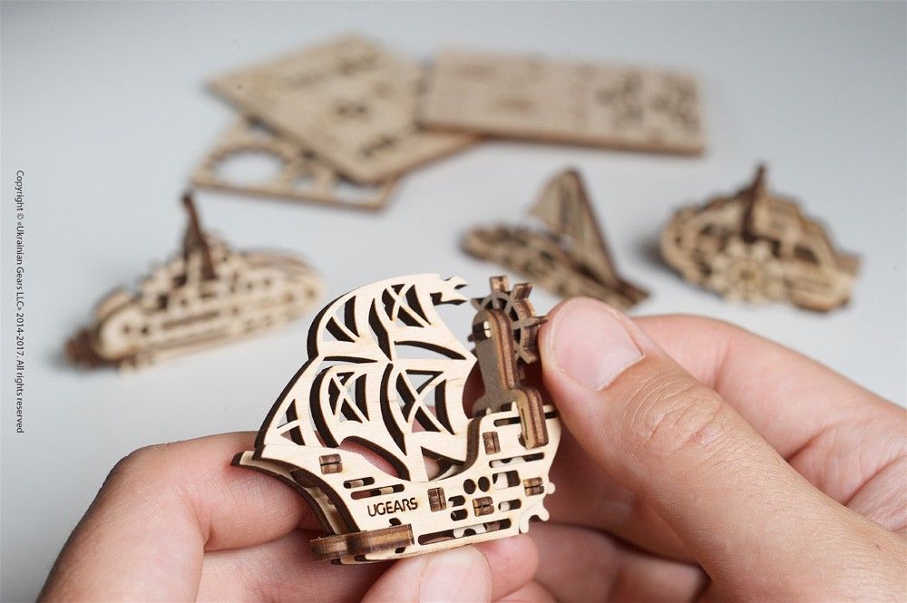 Ugears U-Fidget Ships (4 Models) - 56 Pieces