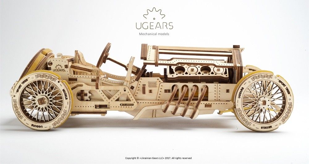 UGears U-9 Grand Prix Car - 348 pieces (Advanced) - Click Image to Close