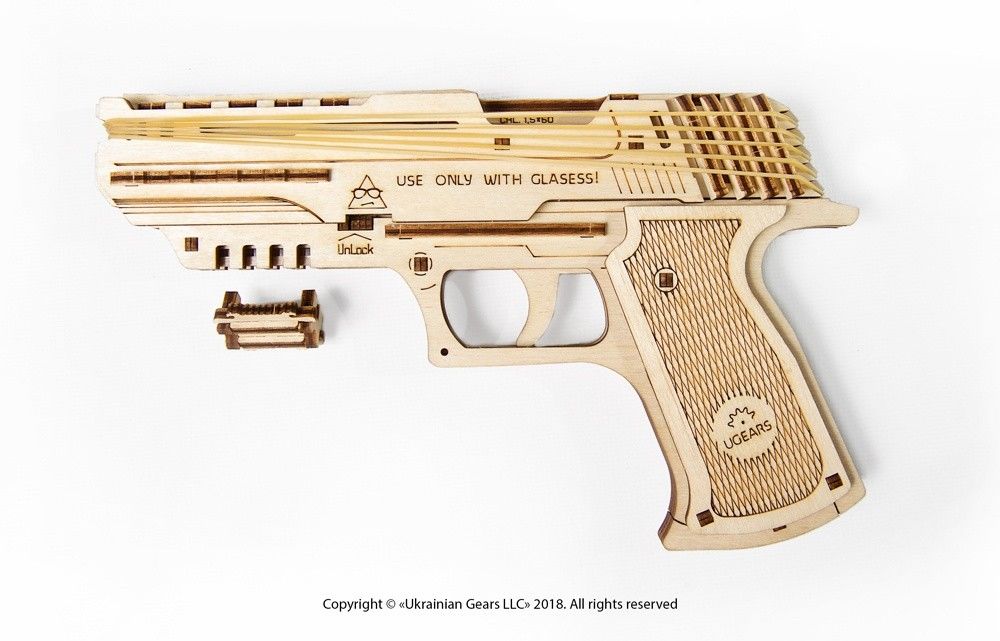 Ugears Wolf-01 Handgun (New Packaging design) - 62 Pieces