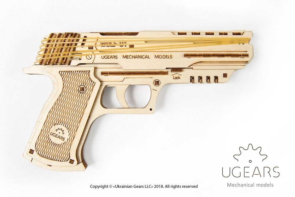 UGears Wolf-01 Handgun - 63 pieces (Easy) - Click Image to Close