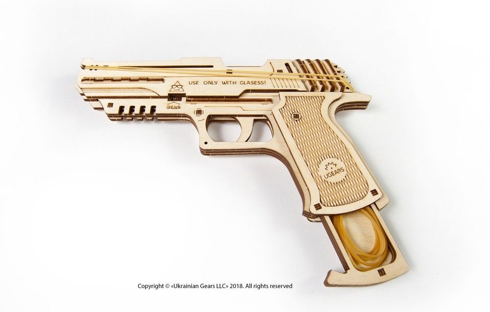 UGears Wolf-01 Handgun - 63 pieces (Easy) - Click Image to Close