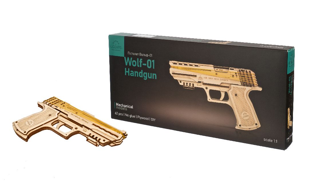 Ugears Wolf-01 Handgun (New Packaging design) - 62 Pieces