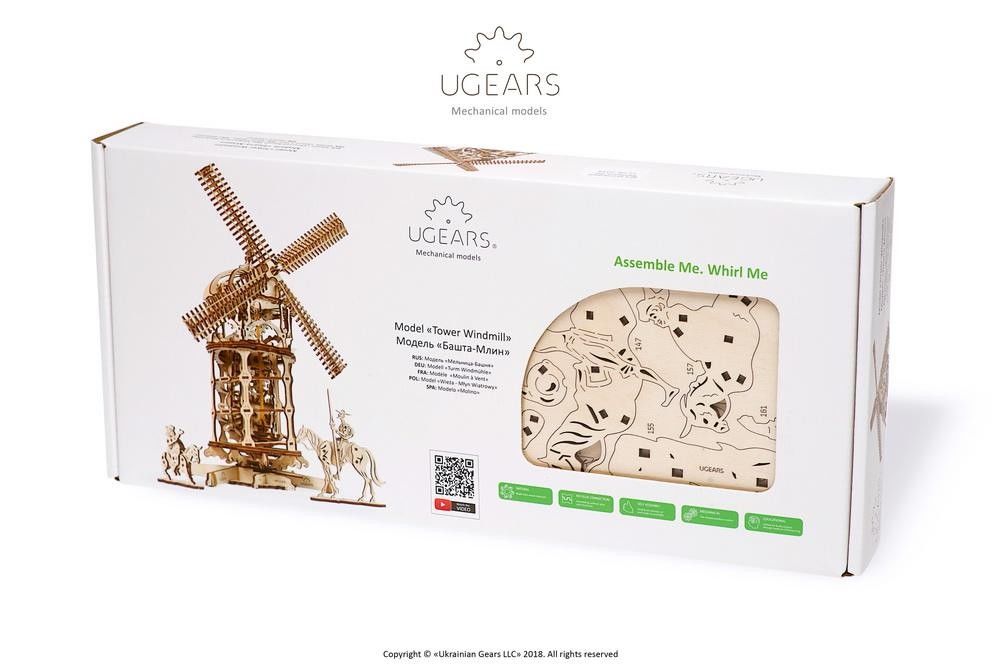 UGears Tower Windmill - 585 pieces - Click Image to Close