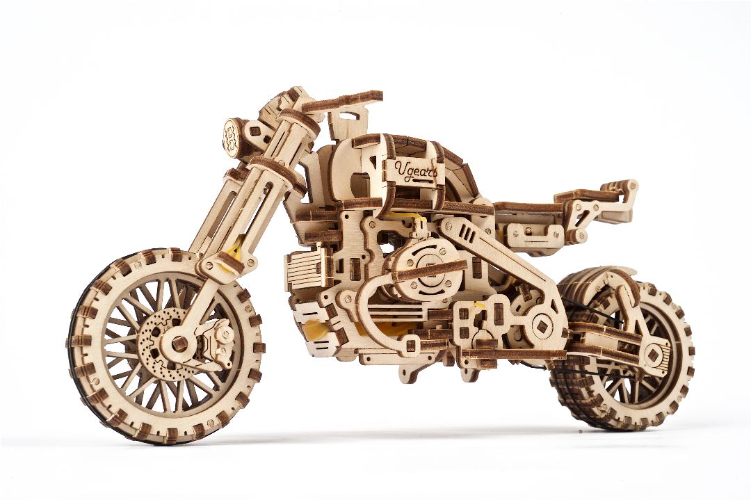 UGears Scrambler UGR-10 with sidecar - 380 pieces