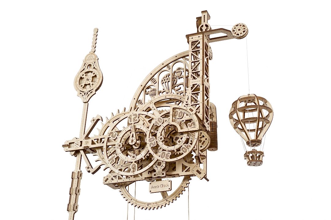 UGears Aero Clock - Wall Clock with Pendulum - 320 Pieces - Click Image to Close