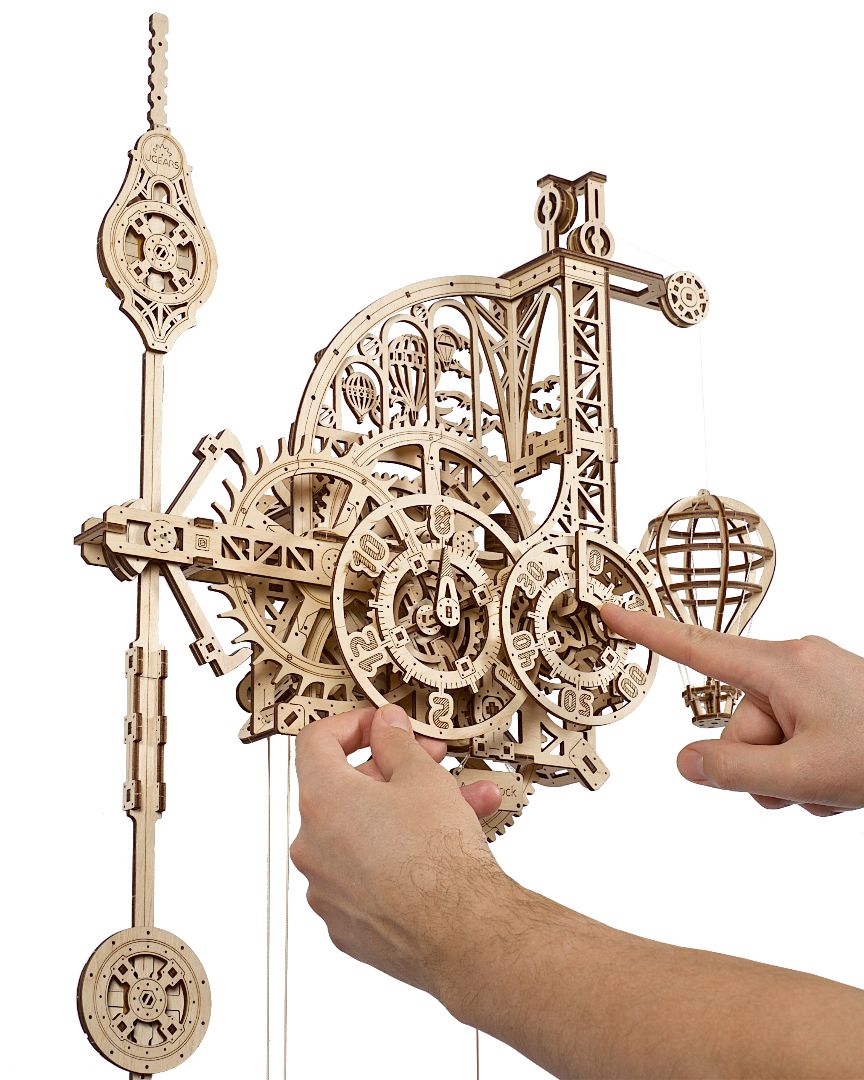 UGears Aero Clock - Wall Clock with Pendulum - 320 Pieces - Click Image to Close