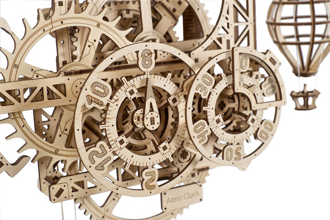 UGears Aero Clock - Wall Clock with Pendulum - 320 Pieces - Click Image to Close