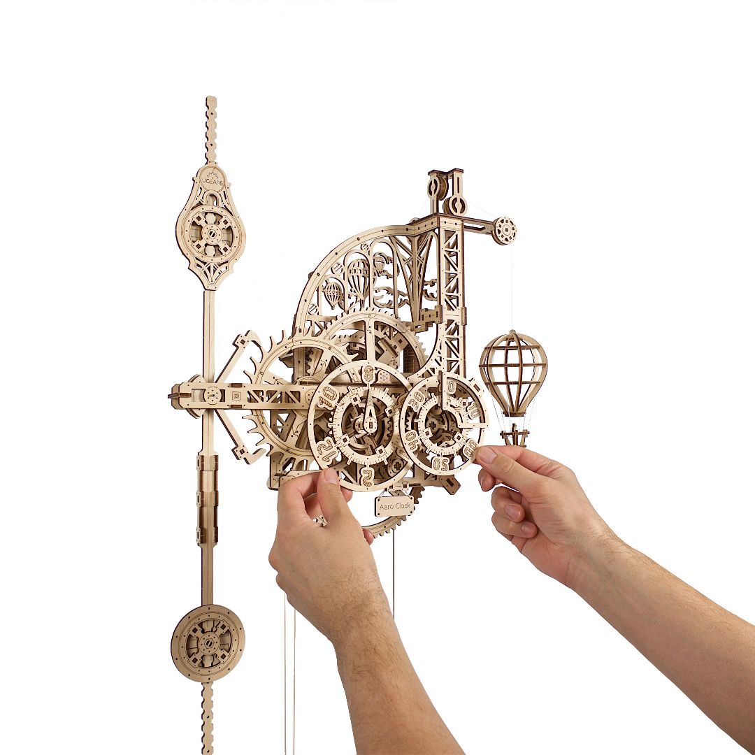 UGears Aero Clock - Wall Clock with Pendulum - 320 Pieces - Click Image to Close