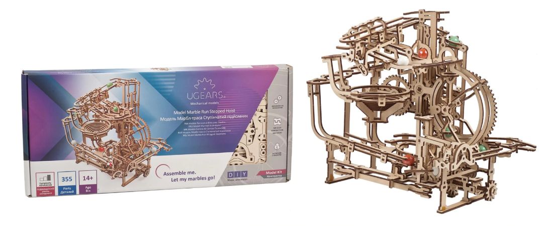 Ugears Marble Run Stepped Hoist (Marble - 2) - Click Image to Close