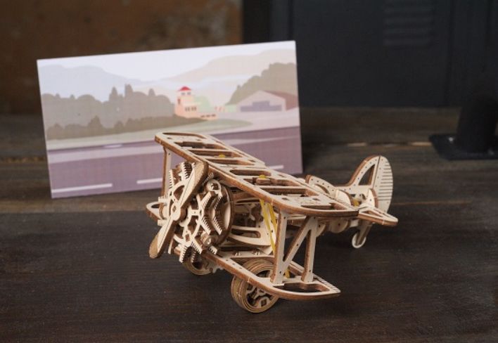 Ugears Mini-biplane (New Packaging design) - 84 Pieces