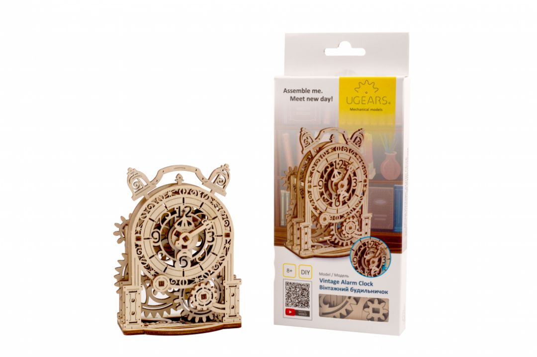 Ugears Vintage Alarm Clock (New Packaging design) - 43 Pieces