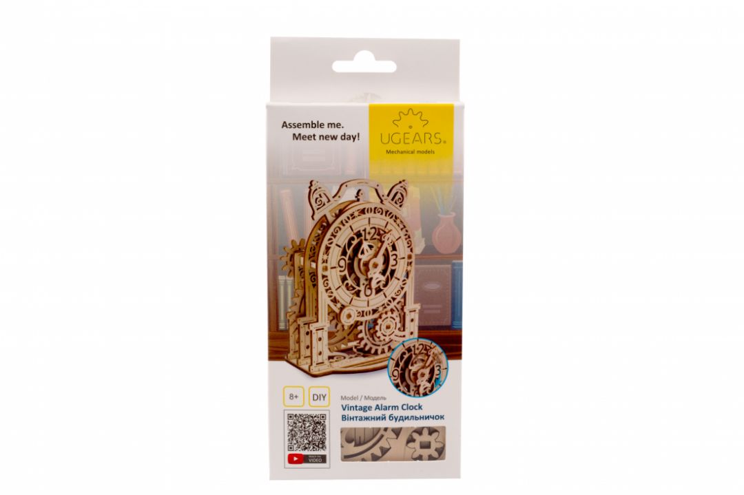 Ugears Vintage Alarm Clock (New Packaging design) - 43 Pieces