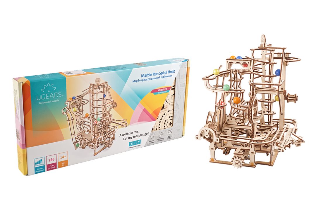 UGears Marble Run Spiral Hoist - 266 Pieces - Click Image to Close