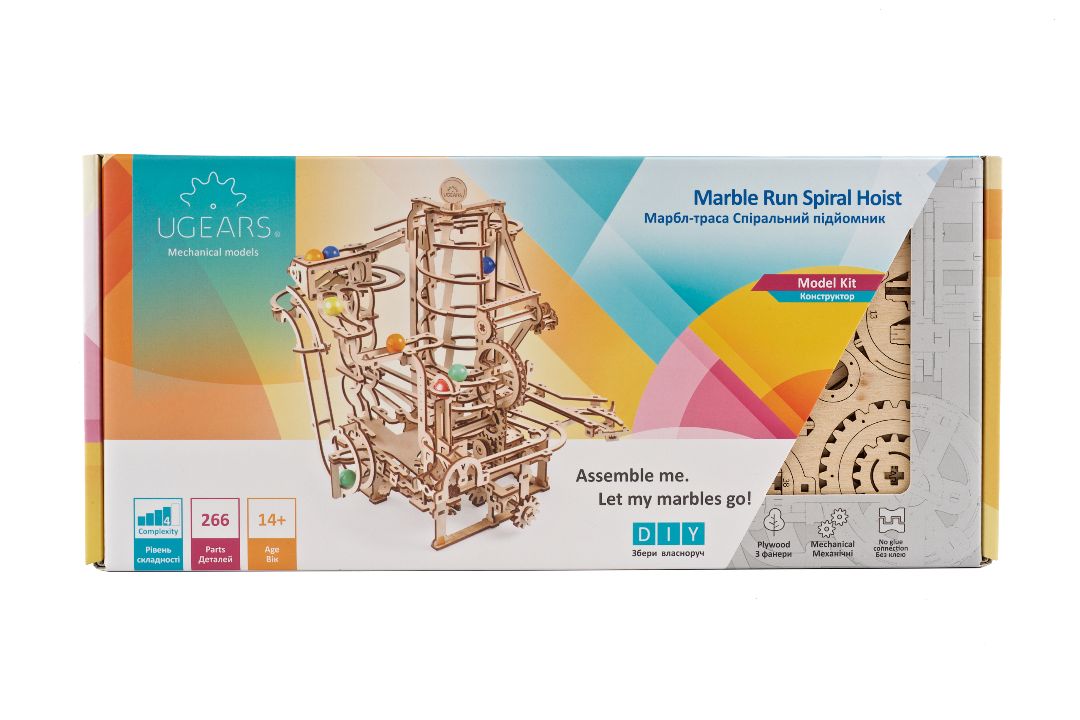 UGears Marble Run Spiral Hoist - 266 Pieces - Click Image to Close