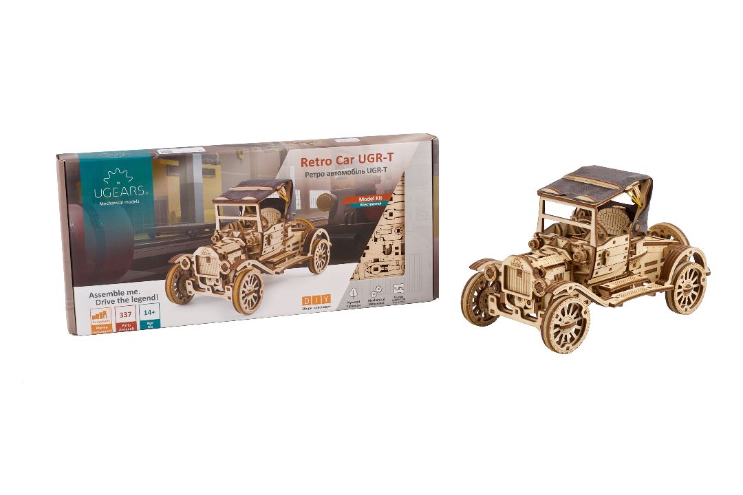 UGears Retrocar UGR-T (Old Model T) - 337 Pieces - Click Image to Close