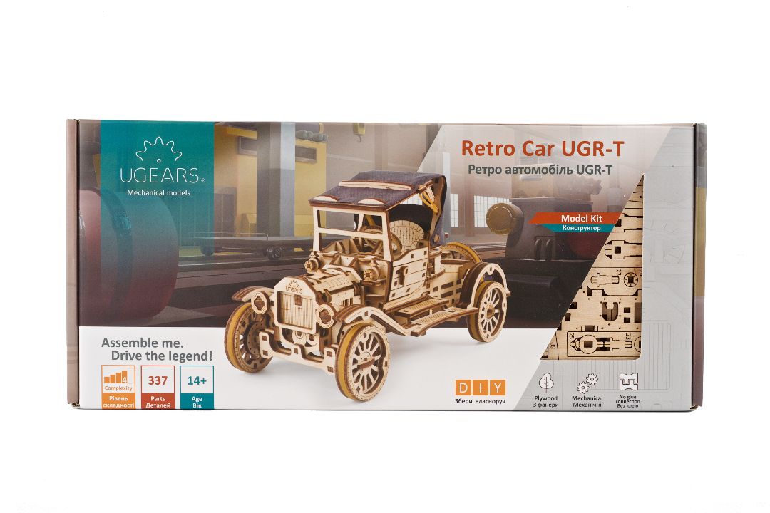 UGears Retrocar UGR-T (Old Model T) - 337 Pieces - Click Image to Close
