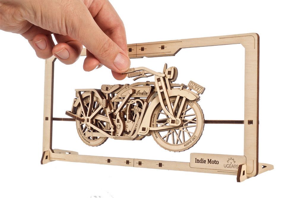 Ugears Indie Moto 2.5D Puzzle - 42 Pieces - Click Image to Close