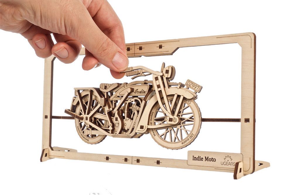 Ugears Indie Moto 2.5D Puzzle - 42 Pieces