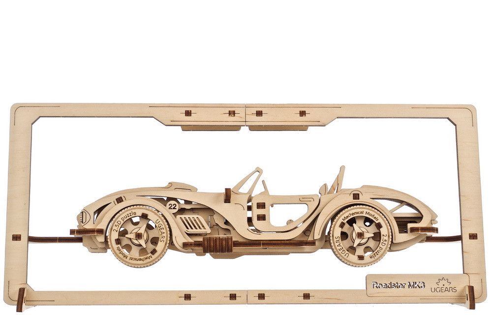 Ugears Roadster MK3 2.5D Puzzle - 62 Pieces - Click Image to Close