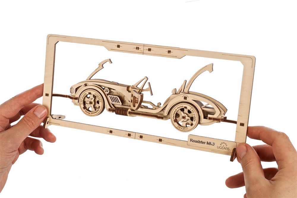 Ugears Roadster MK3 2.5D Puzzle - 62 Pieces - Click Image to Close