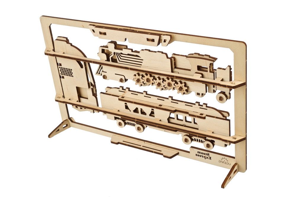 Ugears Steam Express Train 2.5D Puzzle - 79 Pieces