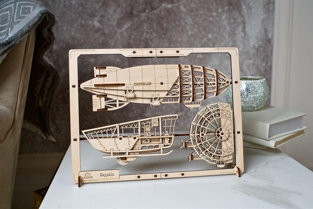 UGears Zeppelin 2.5D Puzzle - 49 Pieces - Click Image to Close