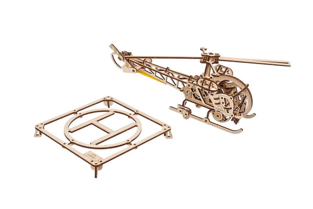 UGears Mini Helicopter - 167 Pieces (Easy) - Click Image to Close