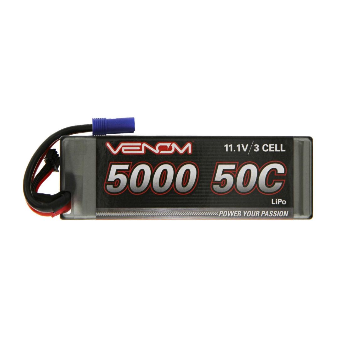Venom Drive 5000mAh 3S 11.1V 50C LiPo EC5 Plug Hard Case 138x46.5x35mm