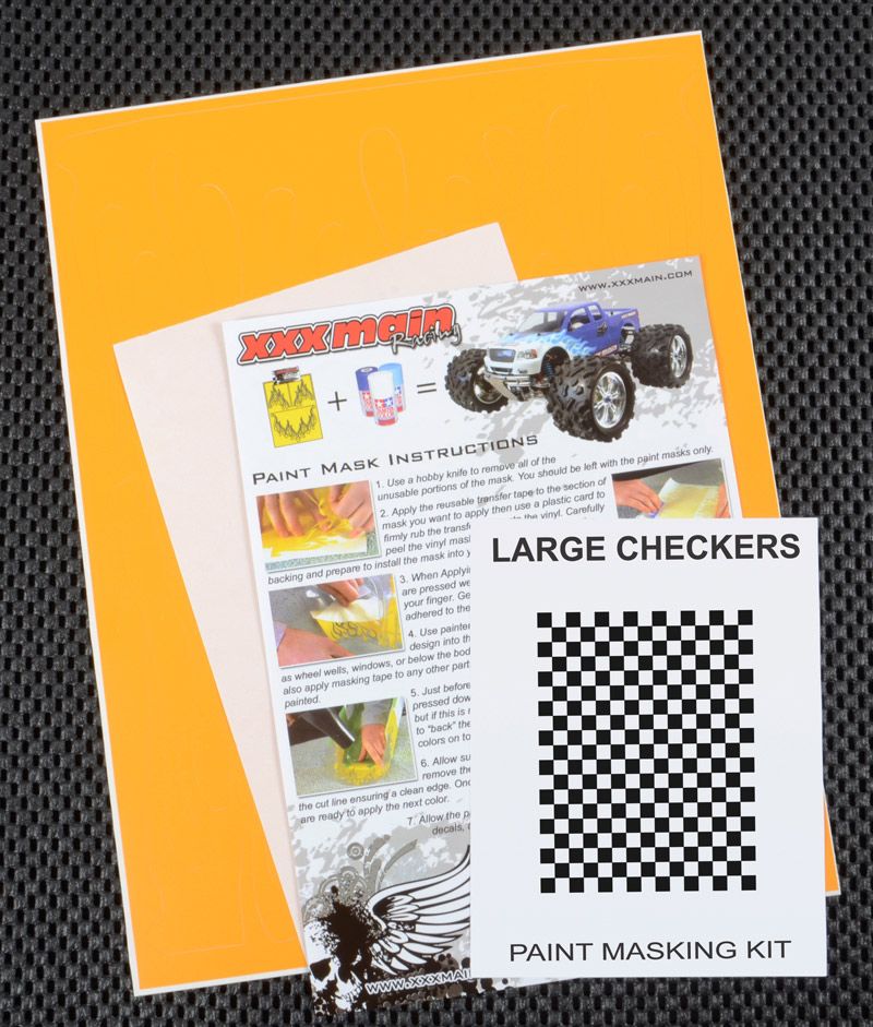 XXX Main Racing Large Checkers Paint Mask - Click Image to Close