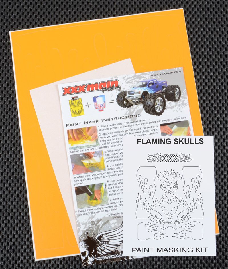 XXX Main Racing Flaming Skulls Paint Mask - Click Image to Close