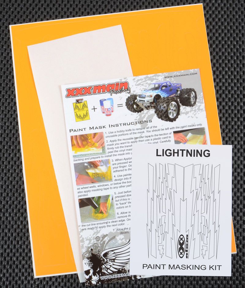 XXX Main Racing Lightning Bolts Paint Mask - Click Image to Close