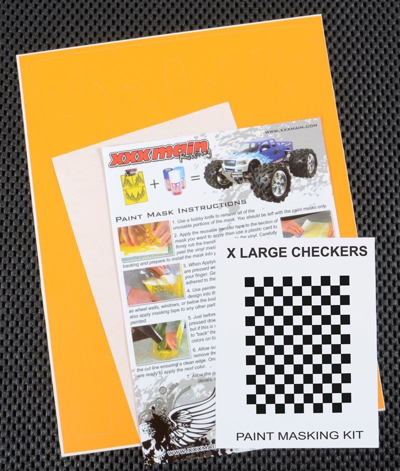 XXX Main Racing X Large Checkers Paint Mask - Click Image to Close