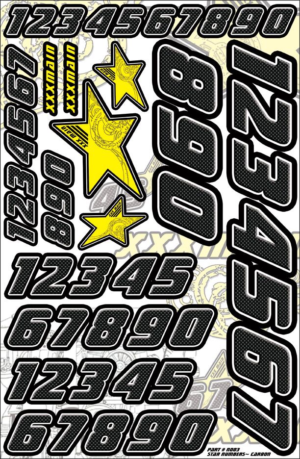 XXX Main Racing Star Numbers - Carbon - Click Image to Close