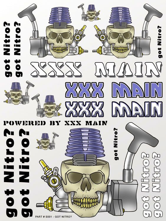 XXX Main Racing Got Nitro? Sticker Sheet - Click Image to Close