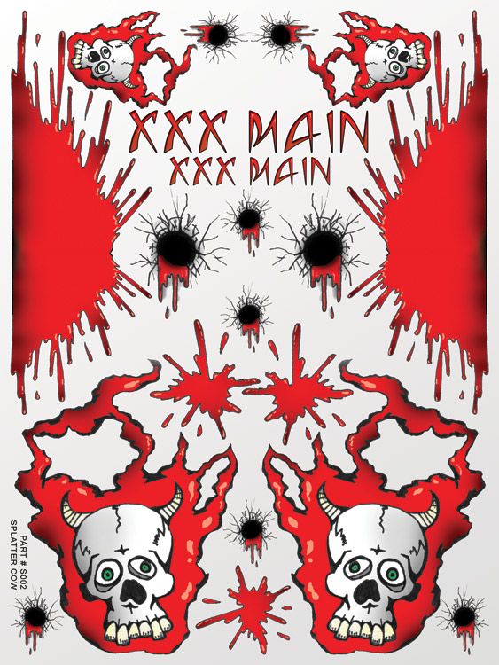 XXX Main Racing Splatter Cow Sticker Sheet