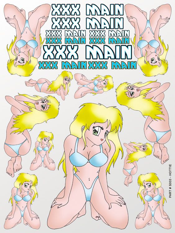 XXX Main Racing Hottie Sticker Sheet - Click Image to Close