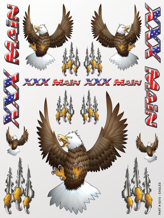 XXX Main Racing Eagles Sticker Sheet - Click Image to Close