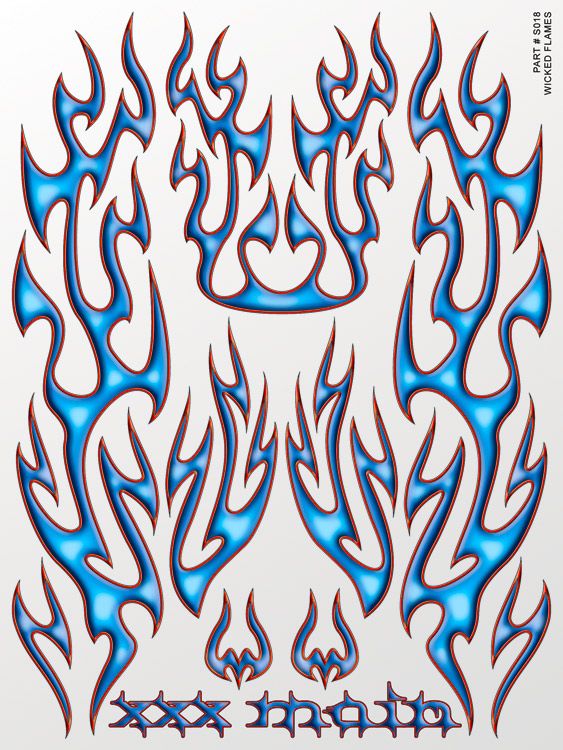 XXX Main Racing Wicked Flames Sticker Sheet - Click Image to Close