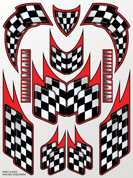 XXX Main Racing Racing Checkers Sticker Sheet - Click Image to Close