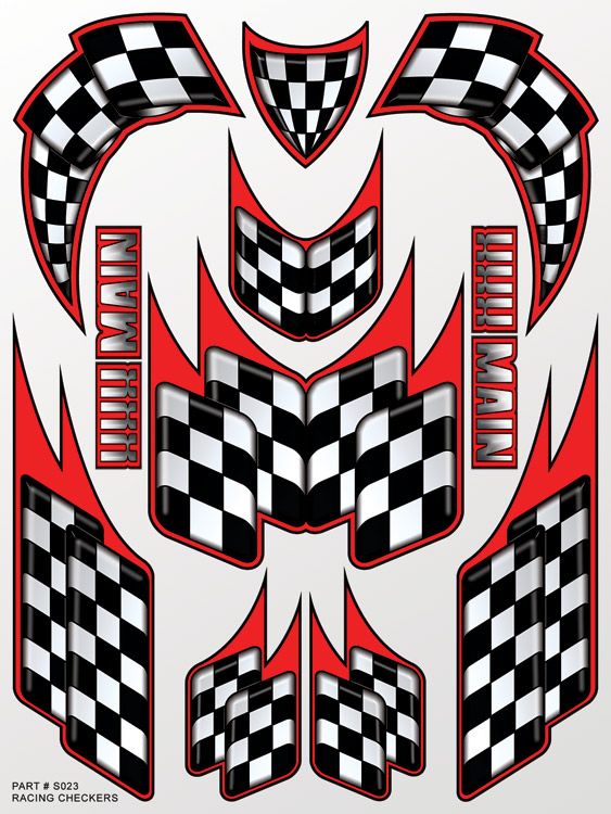 XXX Main Racing Racing Checkers Sticker Sheet