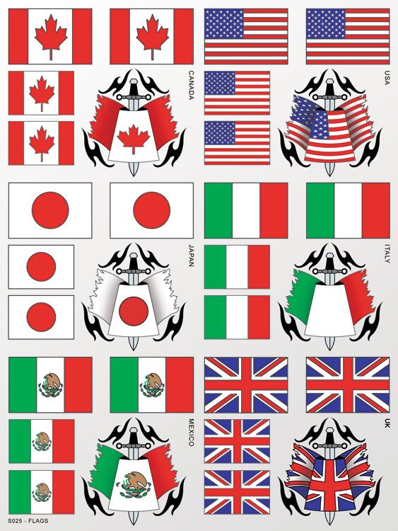 XXX Main Racing Flags Sticker Sheet - Click Image to Close