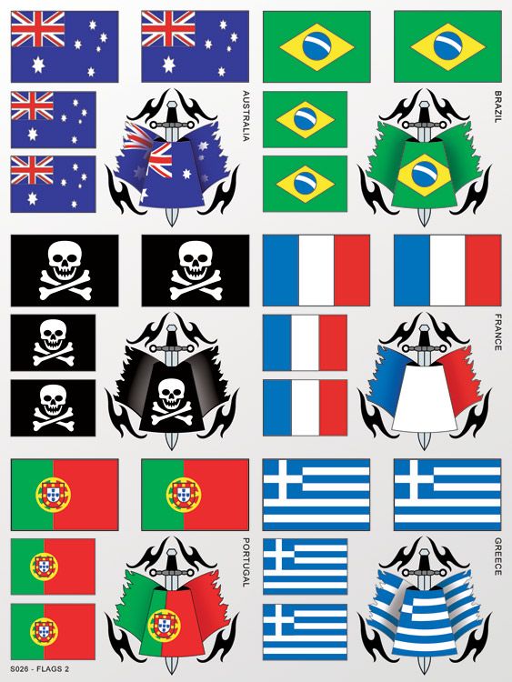 XXX Main Racing Flags 2 Sticker Sheet - Click Image to Close