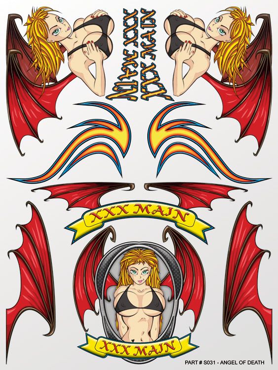 XXX Main Racing Angel of Death Sticker Sheet - Click Image to Close