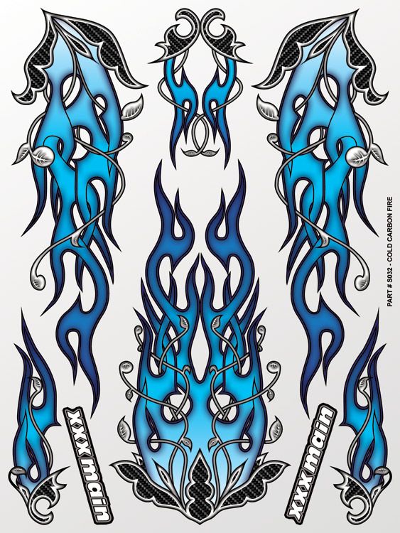 XXX Main Racing Cold Carbon Fire Sticker Sheet - Click Image to Close