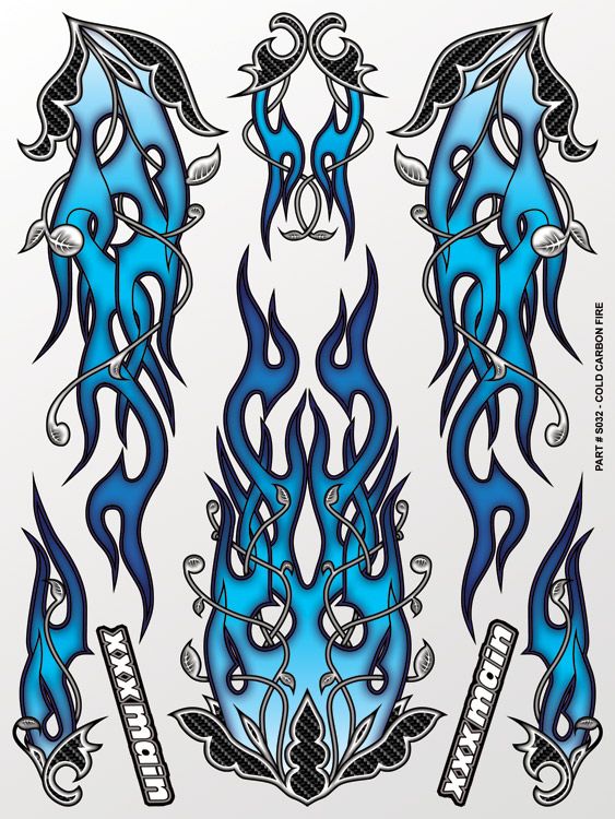 XXX Main Racing Cold Carbon Fire Sticker Sheet